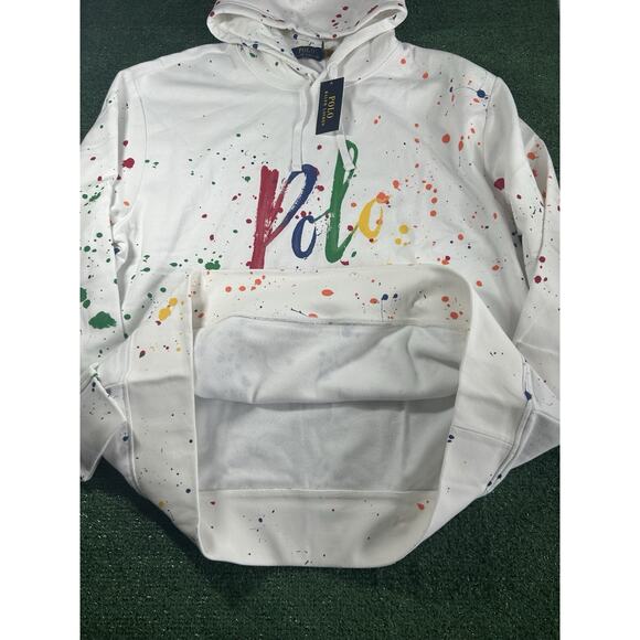 NEW Polo Ralph Lauren Big & Tall Men’s 2XB Paint Splatter Hoodie Sweatshirt $168 - Picture 6 of 11